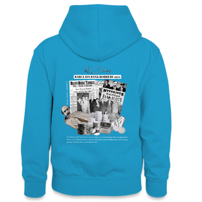 Silver Range Barclays bank Robɓery 1970 Hoodie limited edition - peacock blue/heather grey