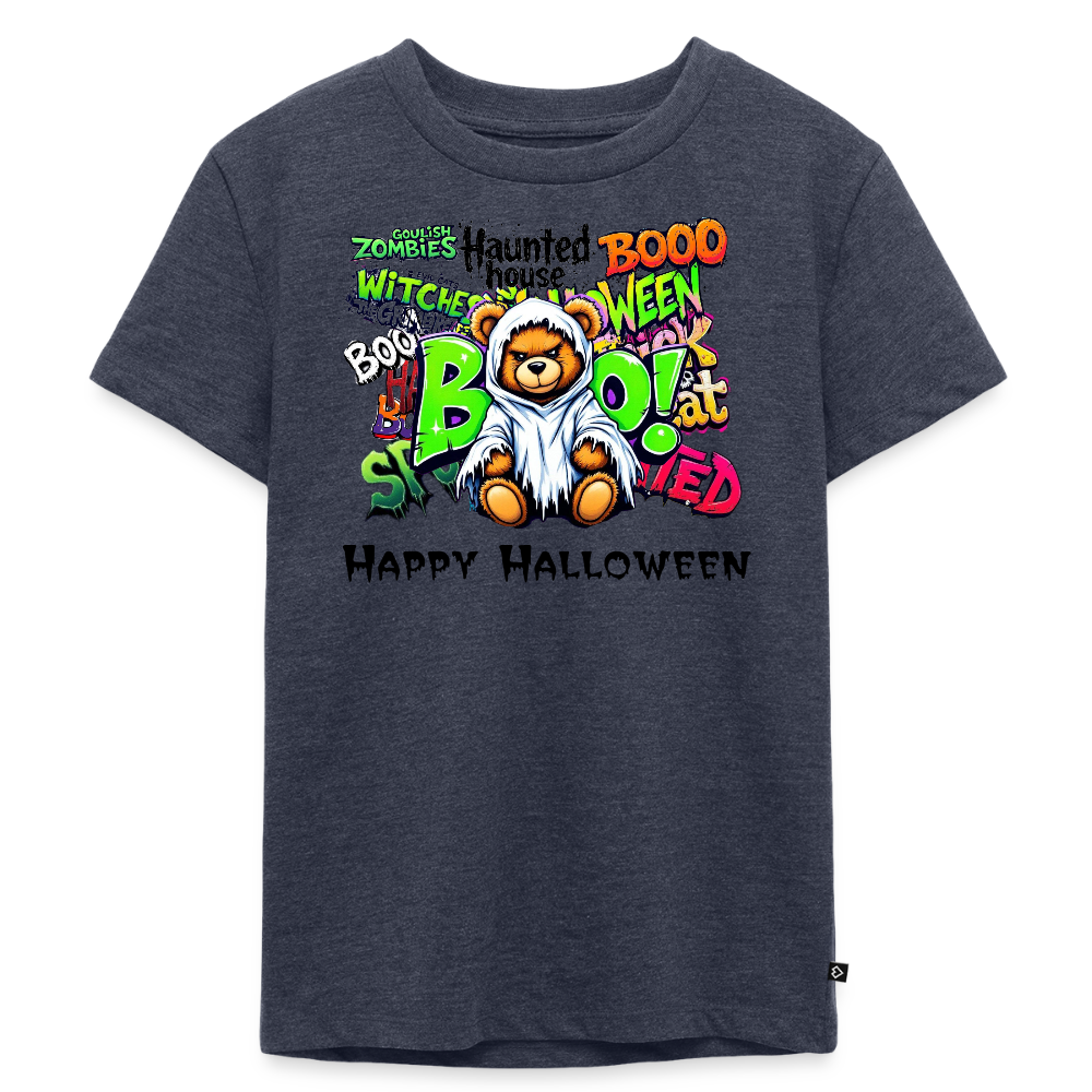 Teddie Ghost boo Tee - heather denim