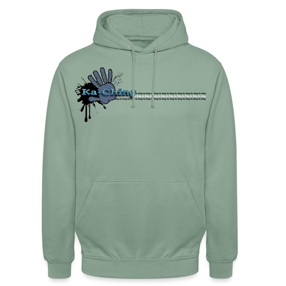 Ka-Ching Unisex Hoodie Ching Blue logo - steel green