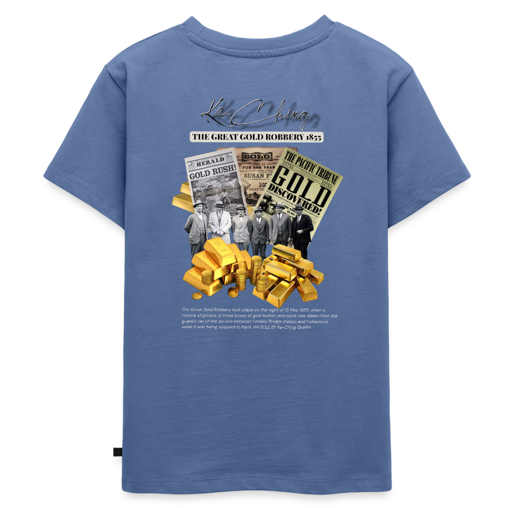 Gold Range The Great Robɓery 1855 Tee limited edition - stone blue