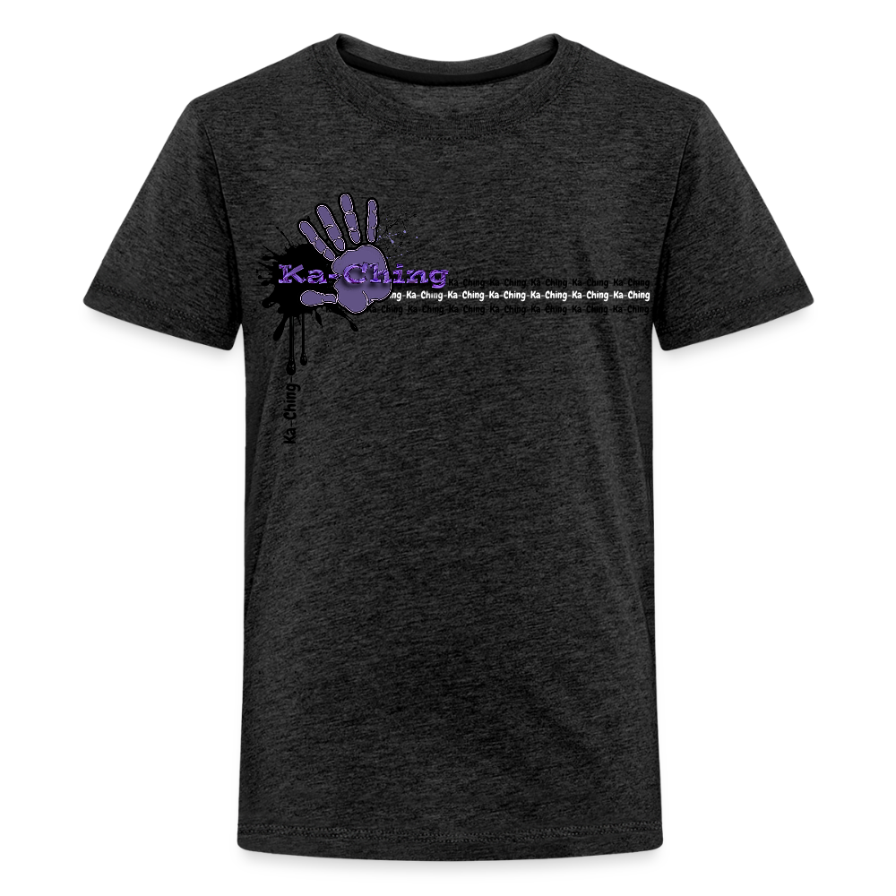 Unisex T-Shirt Ching Purple Logo - charcoal grey