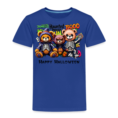 Skeleton Teddies Halloween Tee - royal blue