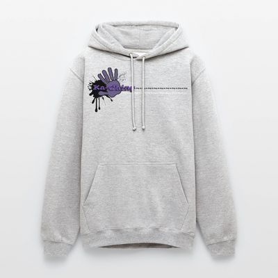 Unisex Hoodie Ching Purple logo - light heather grey