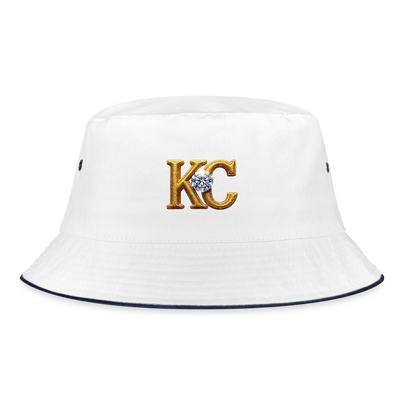 Limited Edition Diamond  Bucket hat. - white/navy
