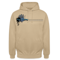 Ka-Ching Unisex Hoodie Ching Blue logo - beige