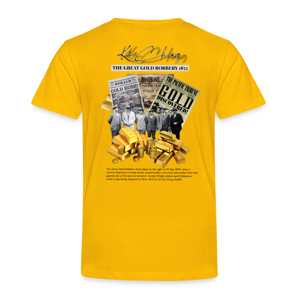Gold Range The Great Robɓery 1855 Tee limited edition - sun yellow