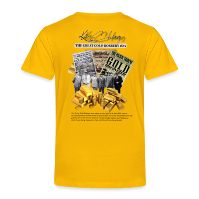 Gold Range The Great Robɓery 1855 Tee limited edition - sun yellow