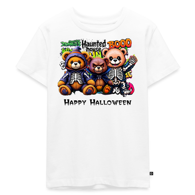 Skeleton Teddies Halloween Tee - white