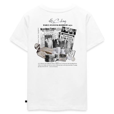 Silver Range Barclays bank Robɓery 1970 Tee limited edition - white