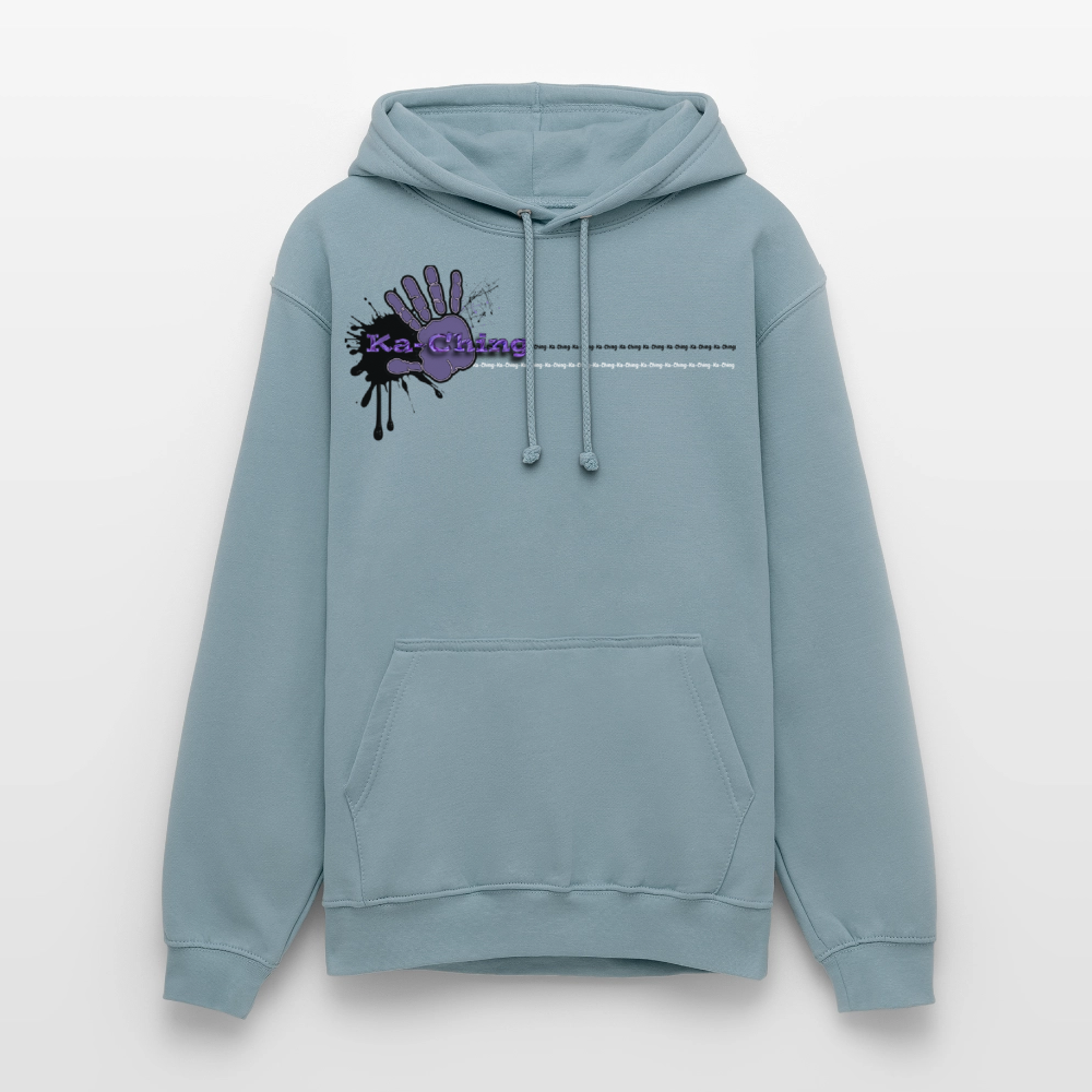 Unisex Hoodie Ching Purple logo - stonewash blue