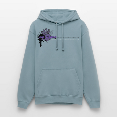 Unisex Hoodie Ching Purple logo - stonewash blue