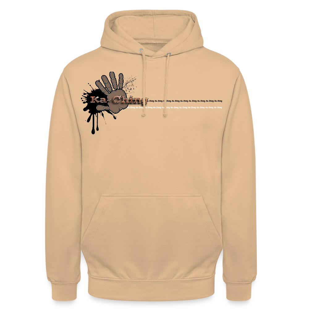 Ka-Ching Unisex Hoodie Ching Bronze logo - peach