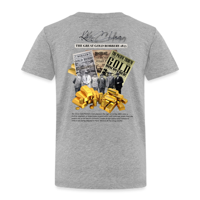 Gold Range The Great Robɓery 1855 Tee limited edition - heather grey