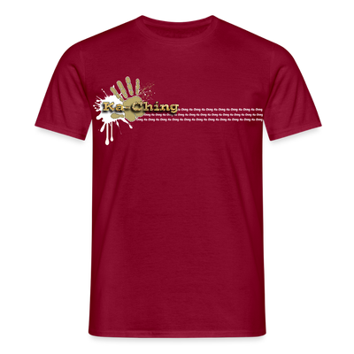 Unisex T-Shirt Ching Gold Logo WH/Dark CHGD-T-02d - brick red
