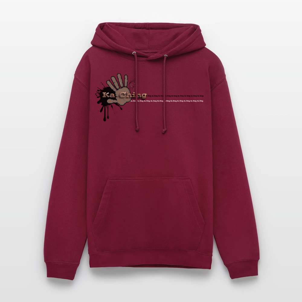 Ka-Ching Unisex Hoodie Ching Bronze logo - bordeaux