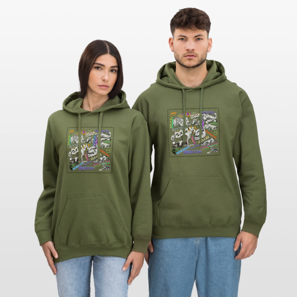 Unisex F1 Graffiti Hoodie - military green