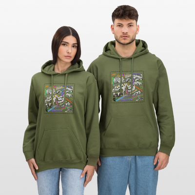Unisex F1 Graffiti Hoodie - military green
