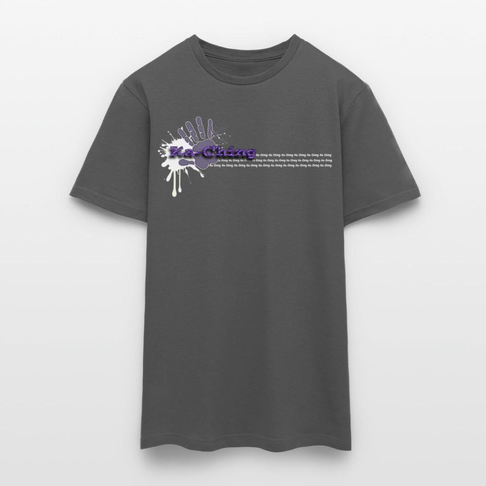 Unisex T-Shirt Ching Purple Logo WH/Dark CHPU-T-06d - charcoal grey