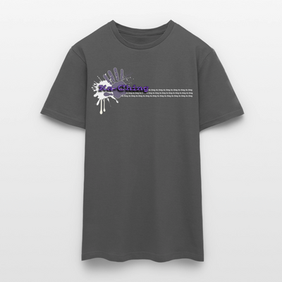 Unisex T-Shirt Ching Purple Logo WH/Dark CHPU-T-06d - charcoal grey