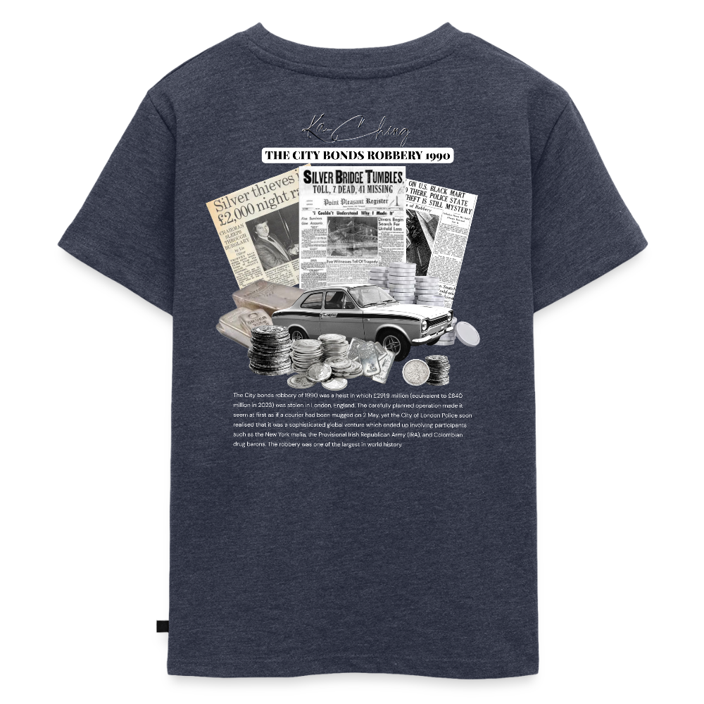 Silver Range City Bonds Robɓery 1990 Tee limited edition - heather denim