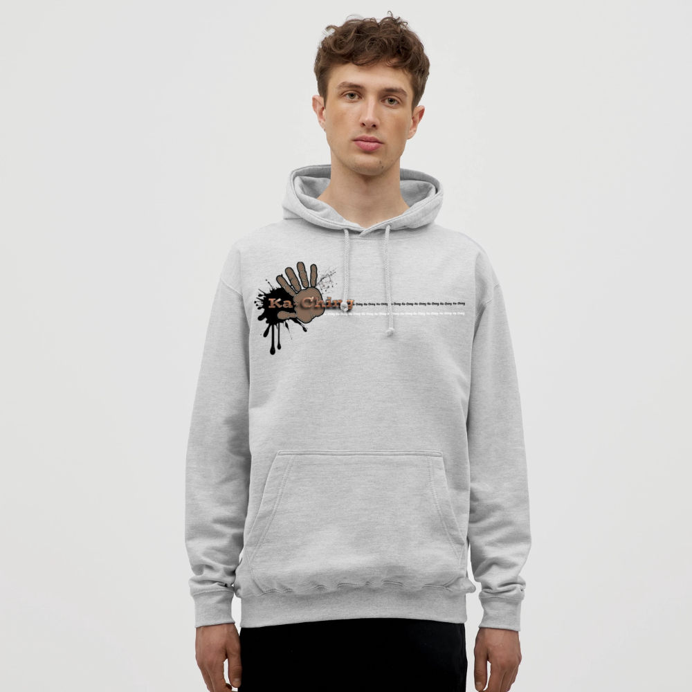 Ka-Ching Unisex Hoodie Ching Bronze logo - light heather grey