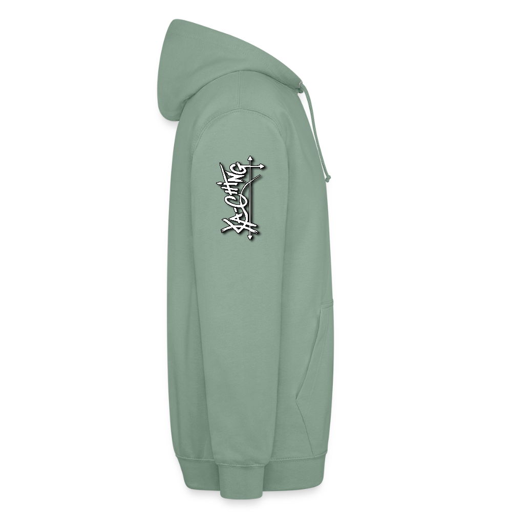 Ka-Ching Unisex Hoodie Ching Purple logo - steel green