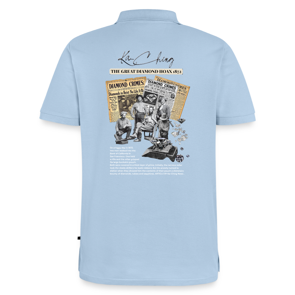 Diamond Range Unisex Polo Tee limited editions design 1 - light blue