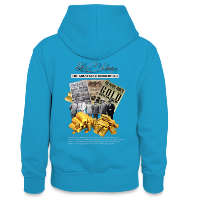 Gold Range The Great Robɓery 1855 Hoodie limited edition - peacock blue/heather grey