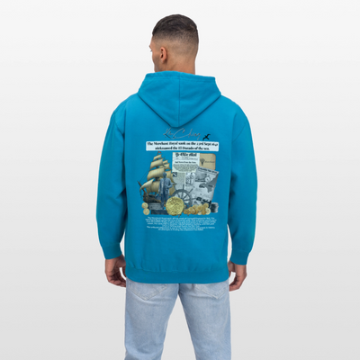 Golden silver Range The Merchant Royal Hoodie limited edition - peacock blue/heather grey