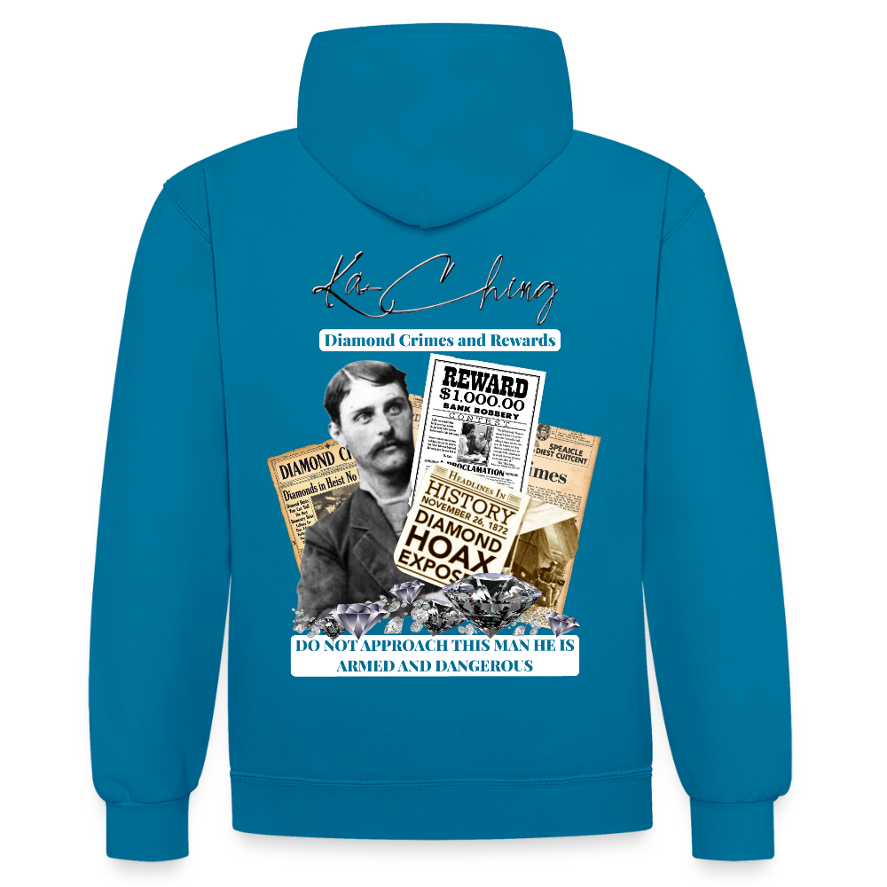 Diamond Range Diamond Hoax Hoodie limited edition - peacock blue/heather grey