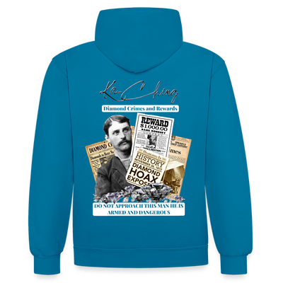 Diamond Range Diamond Hoax Hoodie limited edition - peacock blue/heather grey