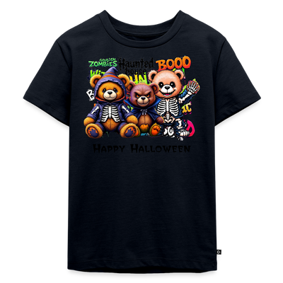 Skeleton Teddies Halloween Tee - navy