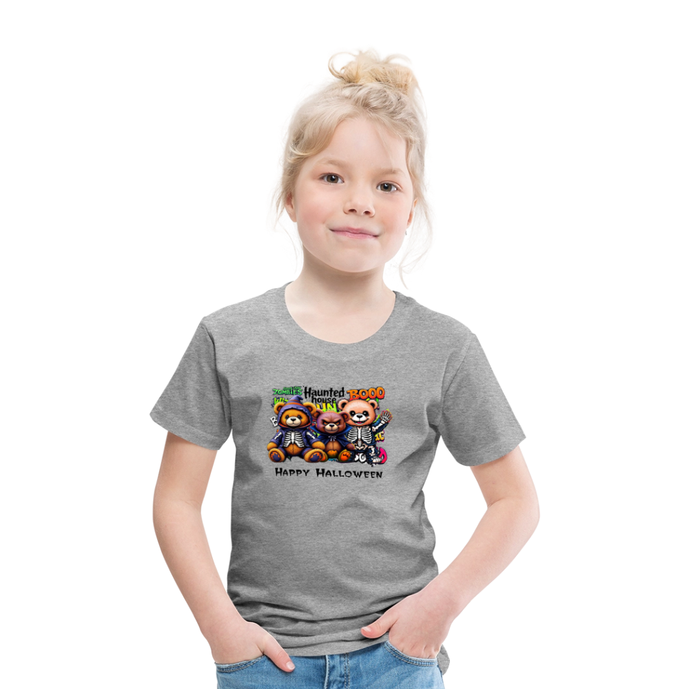 Skeleton Teddies Halloween Tee - heather grey