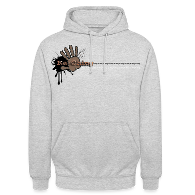 Ka-Ching Unisex Hoodie Ching Bronze logo - light heather grey