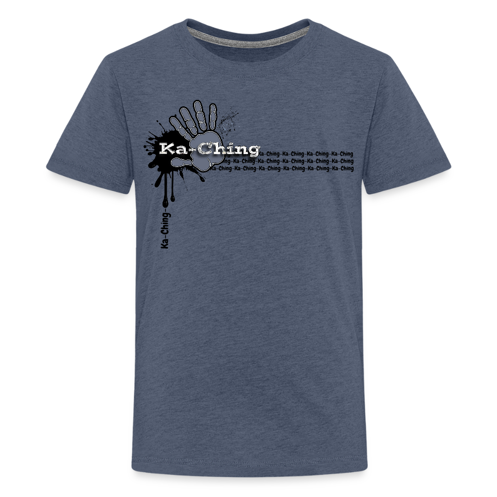 Unisex T-Shirt Ching Silver Logo - heather blue