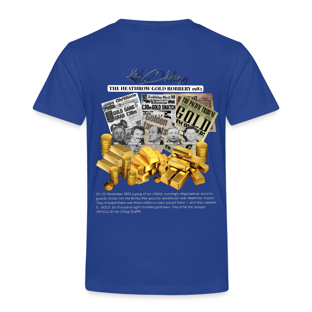 Gold Range Heathrow Robɓery Tee limited edition - royal blue
