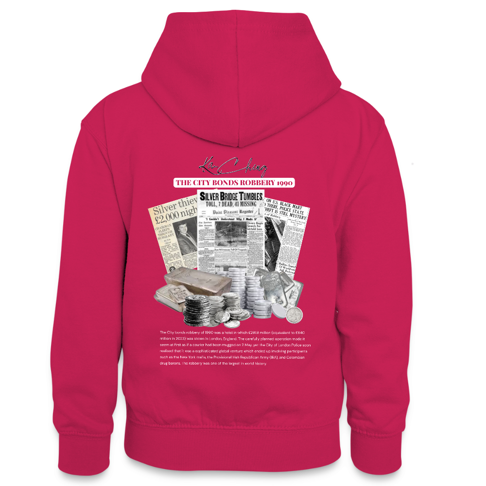 Silver Range City Bonds Robɓery 1990 Hoodie limited edition - pink/navy