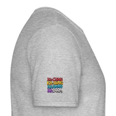 Ka-Ching K-Bing Ka-Bang Ka-Boom Adult T-Shirt - heather grey