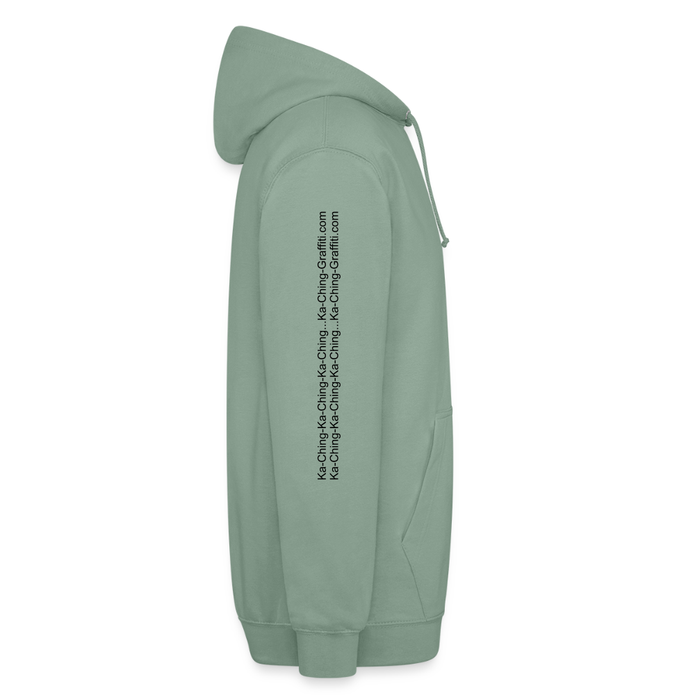 Unisex Hoodie Ching gold purple logo - steel green