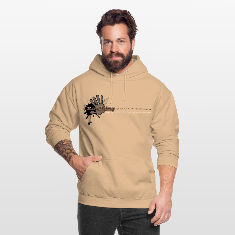 Ka-Ching Unisex Hoodie Ching Bronze logo - peach