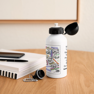 Graffiti  Race Water bottle with attachments - white