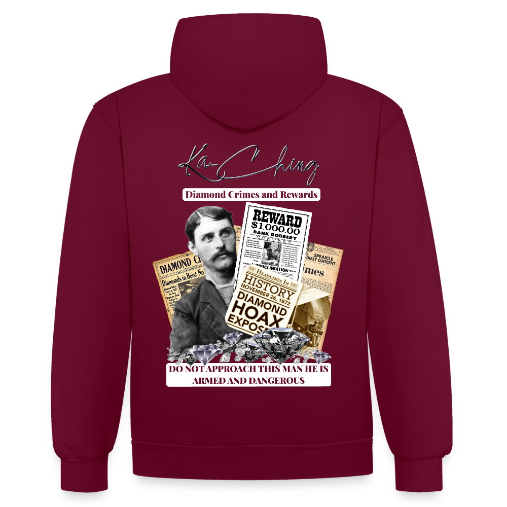 Diamond Range Diamond Hoax Hoodie limited edition - burgundy/charcoal