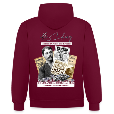 Diamond Range Diamond Hoax Hoodie limited edition - burgundy/charcoal