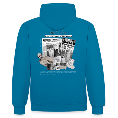 Silver Range Barclays bank Robɓery 1970 Hoodie limited edition - peacock blue/heather grey