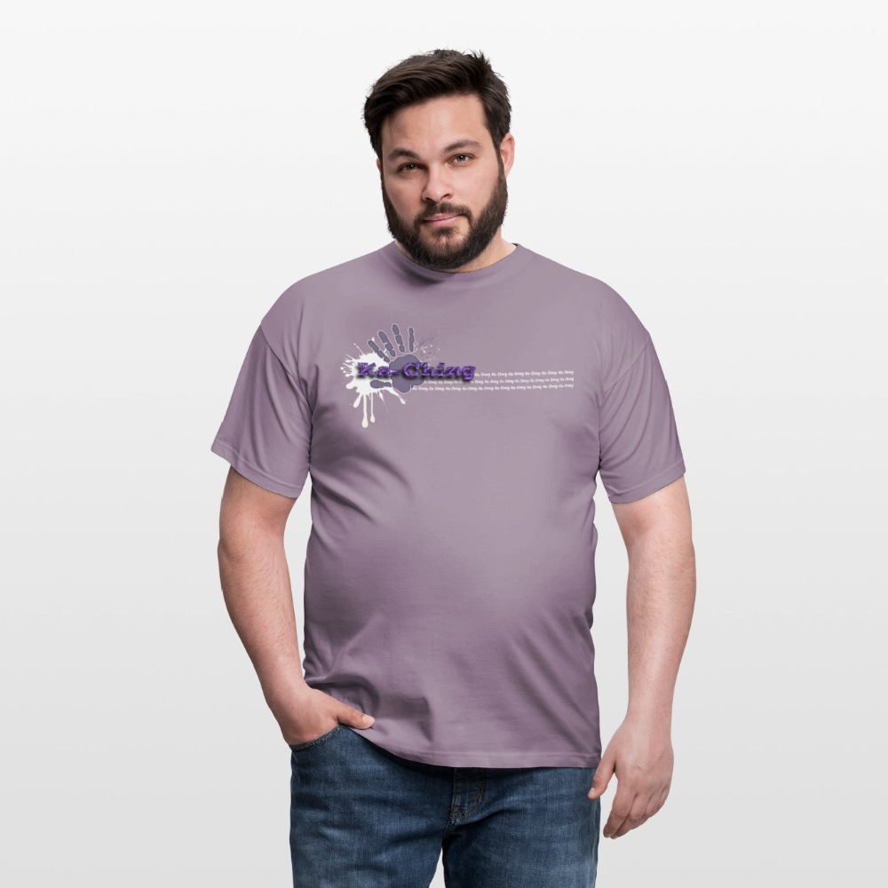 Unisex T-Shirt Ching Purple Logo WH/Dark CHPU-T-06d - purple-grey 