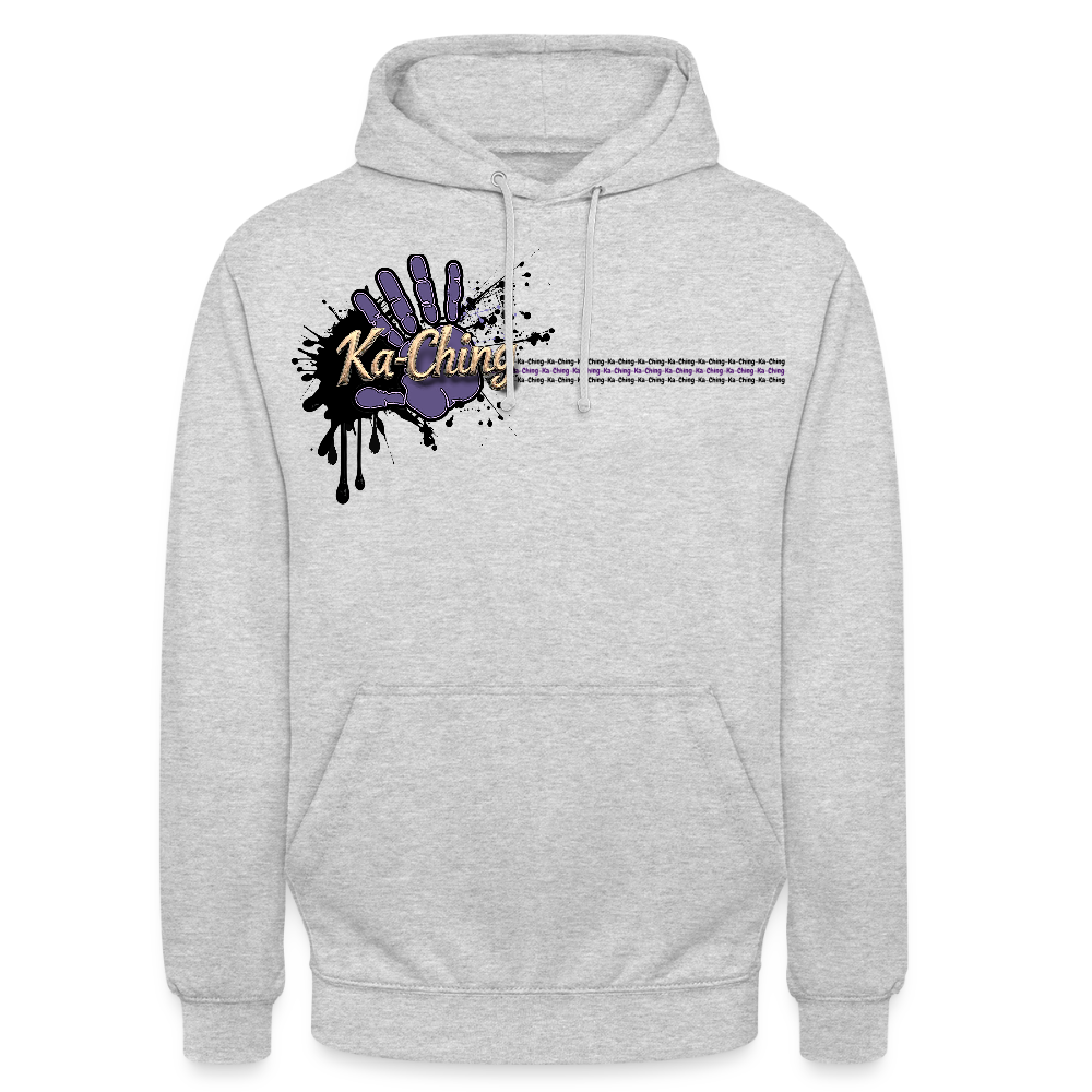 Unisex Hoodie Ching gold purple logo - light heather grey