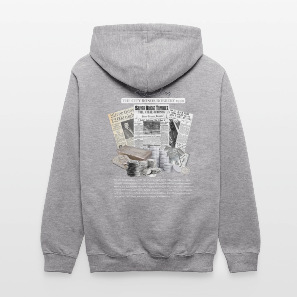 Silver Range City Bonds Robɓery 1990 Hoodie limited edition - heather grey/navy
