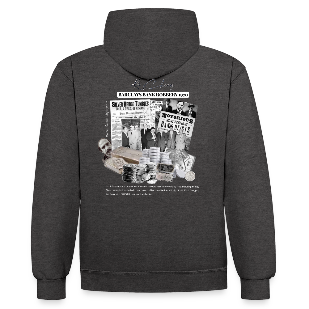 Silver Range Barclays bank Robɓery 1970 Hoodie limited edition - charcoal/black
