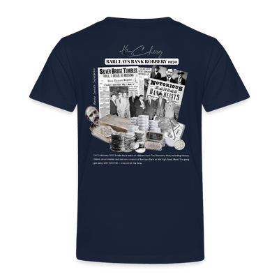 Silver Range Barclays bank Robɓery 1970 Tee limited edition - navy