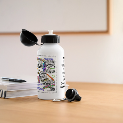 Graffiti  Race Water bottle with attachments - white
